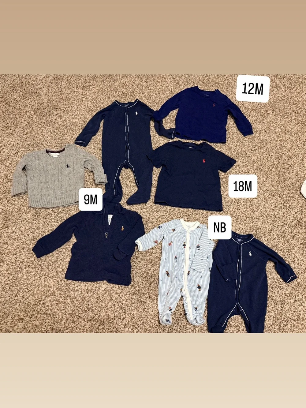 Ralph Lauren Baby Boy Clothing Lot - NB, 9M,12M,18M